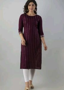 Burgundy Embroidered Kurta