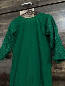 Green Embellished Kurta