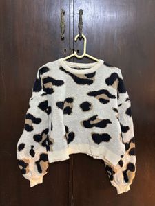 Leopard Print Cozy Knit Sweater