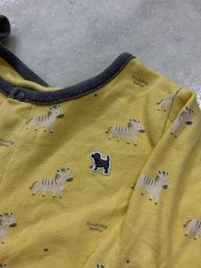 Cute Yellow Dog Print Pajama Set