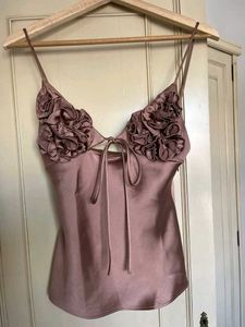 Zara Luxurious Satin Cami Top with Ruffle Detail