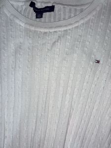 Tommy Hilfiger White Cable Knit Sweater