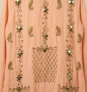Embellished Peach Suit kurta