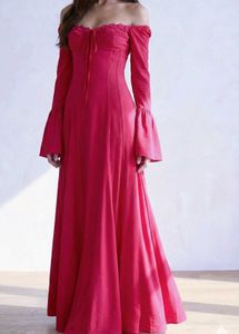 Hot Pink Floral Sweetheart Dress
