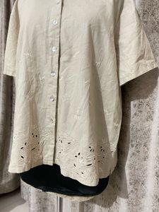 KHAADI Linen Button-Up Shirt with Embroidery