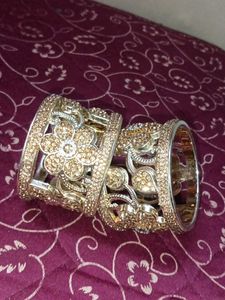 Exquisite Golden CZ Bangles