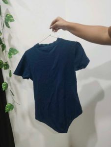 Navy Zip Neck Top(bodysuit)