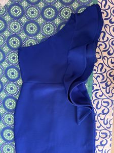 Off-shoulder Navy Blue Dress