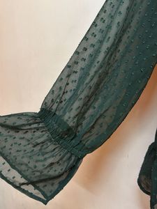 Embroidered Flared Sleeve Blouse