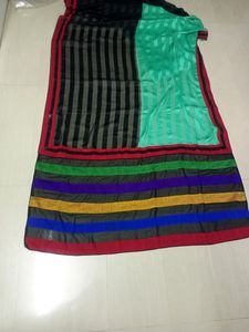 Heavy Black Multi Colour Sequence Border Design Sa