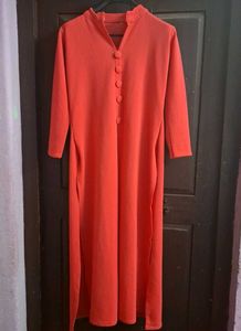 Vibrant Coral Red Kurta