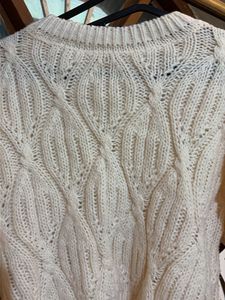 Cream Cable Knitted Cropped Sweater