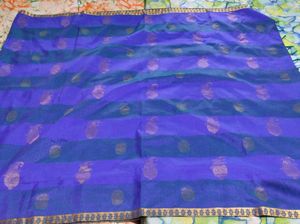 Blue Paisley Saree