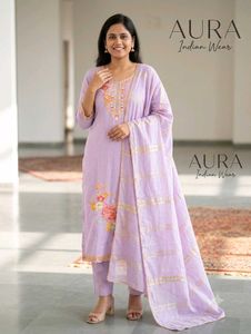 Beautiful silk Purple Kurta with dupatta