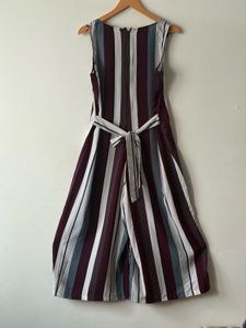 Chic Striped V-Neck Jumpsuit
