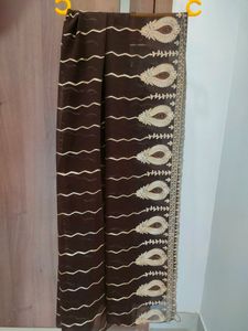 Brown Embroidered Dupatta