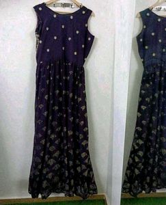Teal Embellished gown with dupatta