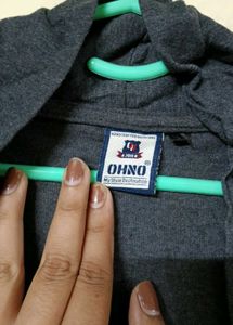 Dark Grey Open Front Cardigan