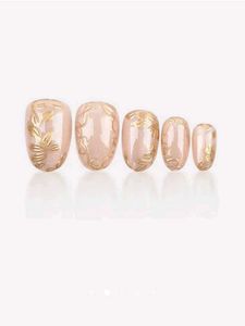 Elegant Gold Leaf Nail Art