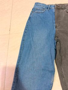 Two-Tone Denim Jeans