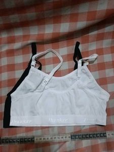 Combo White &amp; Black Cotton Bra