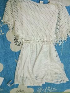 Elegant White Crochet Summer Dress
