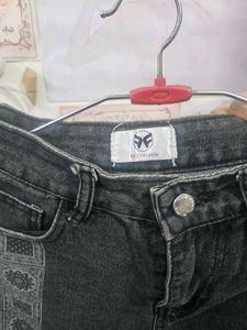 Stylish Patterned Wide Leg Jeans