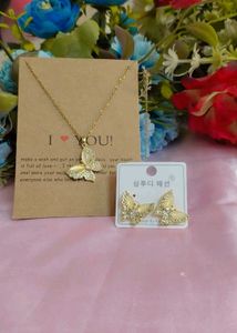 Butterfly Necklace and Earrings Set
