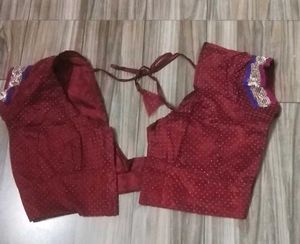 Gorgeous Maroon Net Saree with blouse