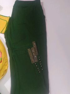 green pent dupatta with two diginer top