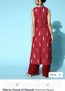 Chic Red Fish Print Wrap kurti small size