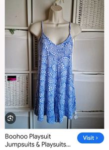 Boho Blue Floral Romper