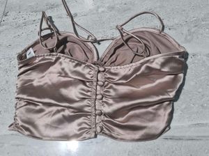 Chic Ruched Satin Crop Top