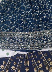 Embellished Navy Blue Ethnic Skirt