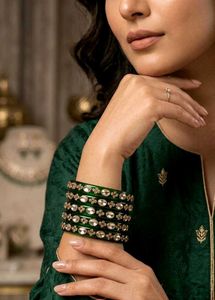 Elegant Green Stone Bangles