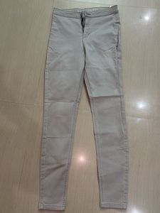 Women's Beige Skinny Fit Pants