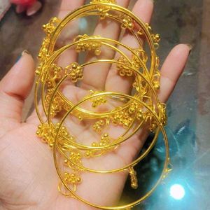 Kashmiri Gold Tone Bangles Set