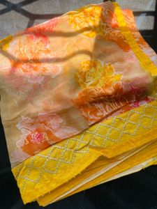 Vibrant Floral duppata with Embellished Border