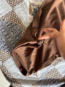 Trendy Brown Wide-Leg Cargo Pants