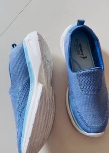 Blue Slip-On Comfort Sneakers