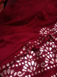 Embroidered Maroon dupatta
