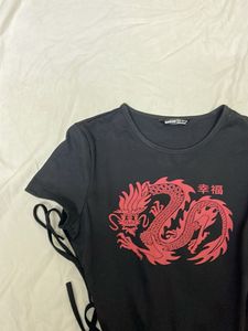 Black Dragon Graphic Dress