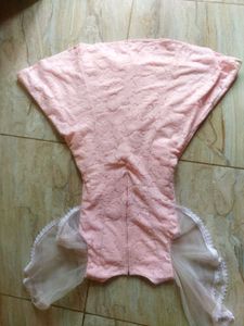 Pink Lace Trimmed Dress aesthetic Korean