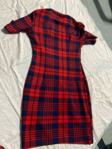 Red &amp; Blue Plaid Bodycon Dress
