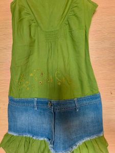 Creative Cotton Denim Dress 💚💙