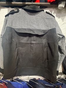 Stylish Houndstooth &amp; Black Jacket