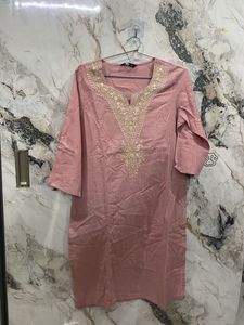Pink Embroidered Kurta