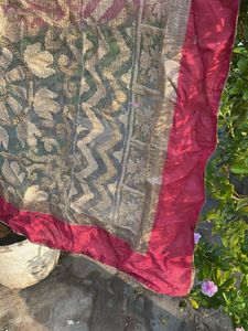 Elegant Gold and Red Dupatta