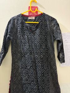 Elegant Printed Black kurti 🖤