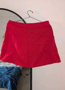 Vibrant Red A-line Mini Skirt